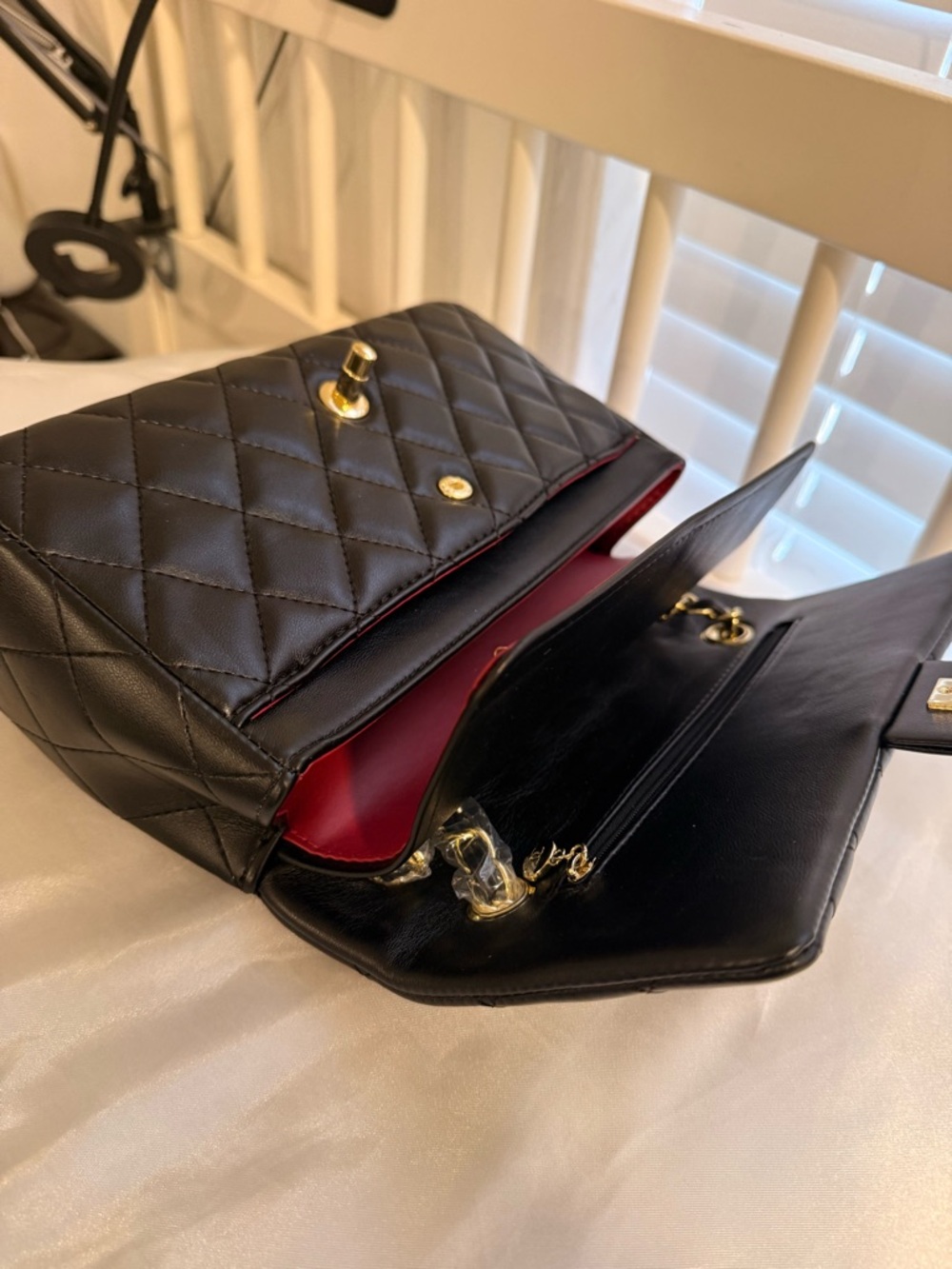 Black leather bag